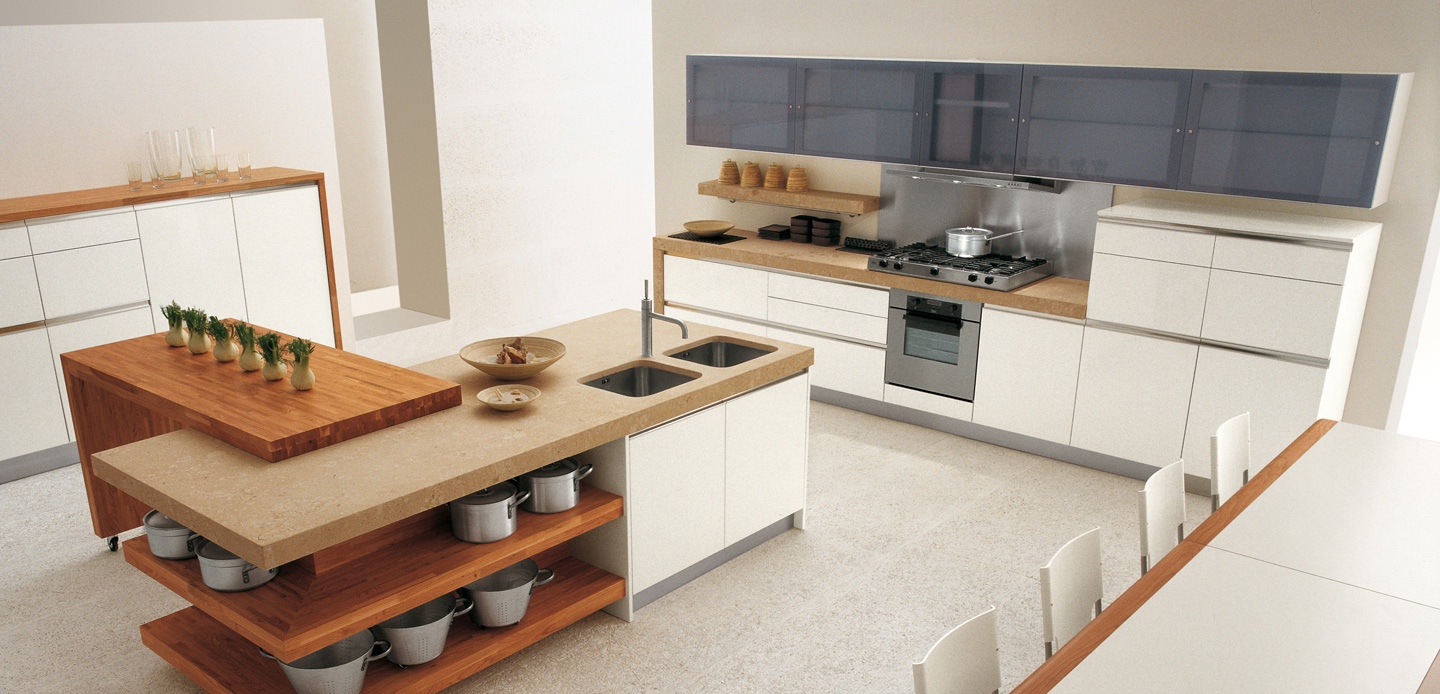 Open kitchen island shelving | Interior Design Ideas