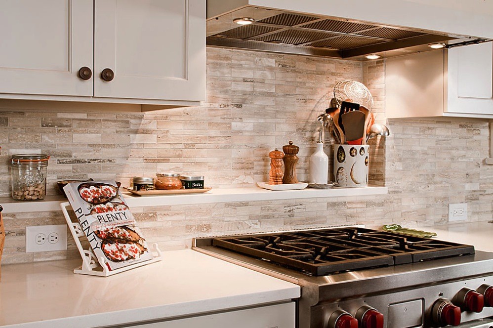 What type of back splash is thisceramic tile? - Houzz  White kitchen  design, Kitchen backsplash designs, Kitchen design