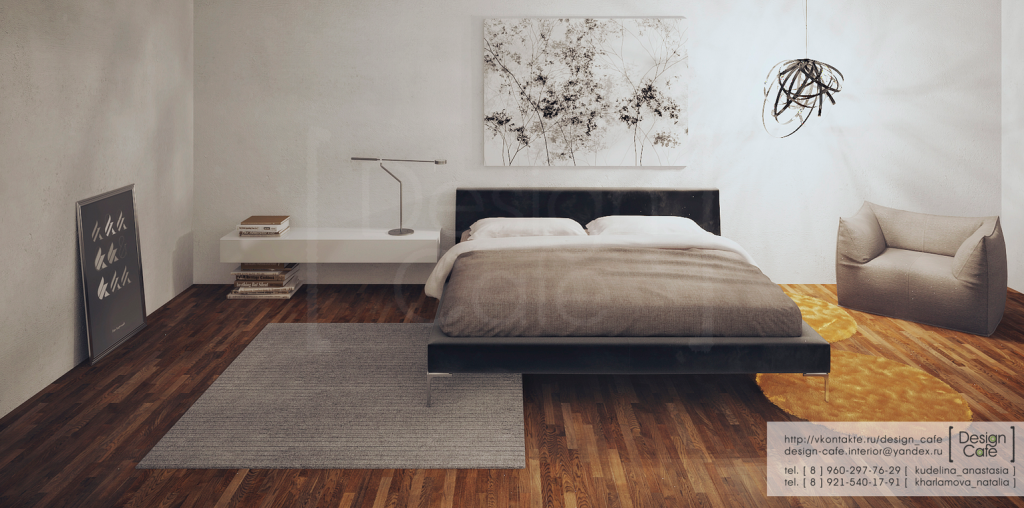 Modern art Deign Cafe- Wintery bedroom painting cream and cocoa