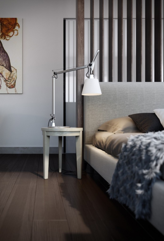 silver bedside lamp Interior Design Ideas