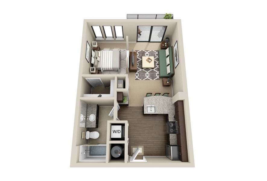 Studio Apartment Floor Plans