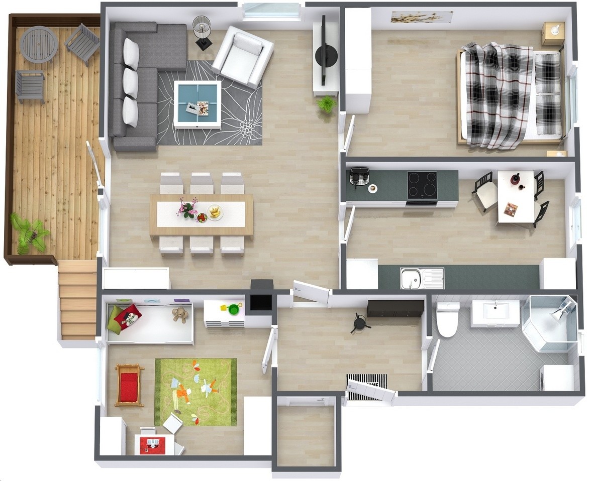 2 Bedroom Apartment House Plans