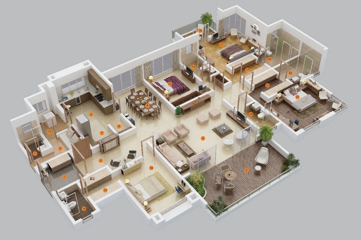 4 Bedroom Apartment/House Plans