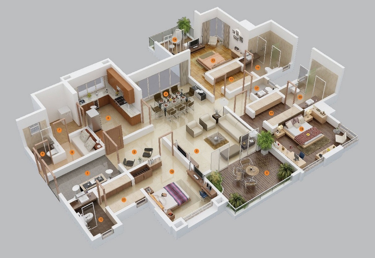 3 Bedroom Apartment/House Plans