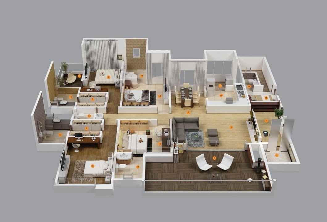 4 Bedroom Apartment/House Plans