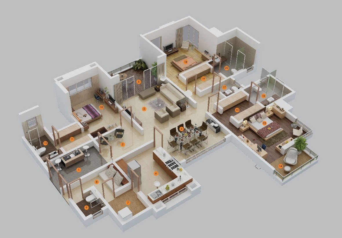 3 Bedroom Apartment/House Plans