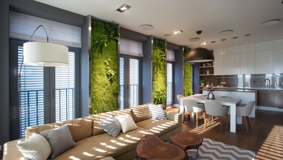  Incredible Vertical Garden Walls Bring Vibrant Life to a Contemporary Apartment Interior