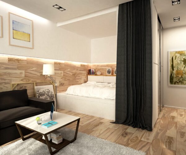 2 Simple, Super Beautiful Studio Apartment Concepts For A Young Couple ...