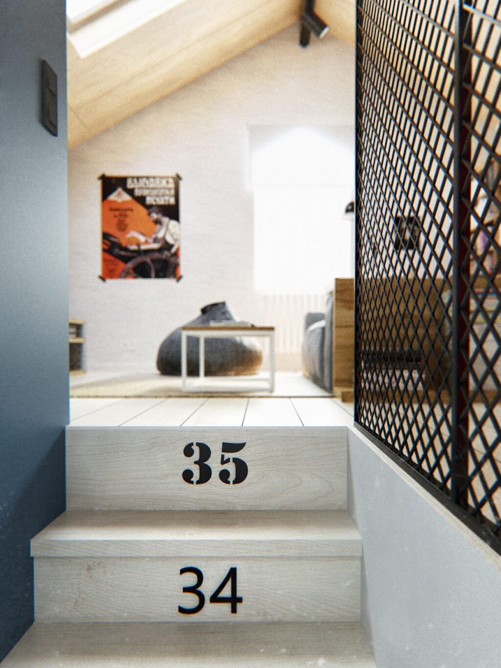 Photo inspiration: Visual Reference: Duplex Penthouse With Scandinavian Aesthetics Industrial Elements