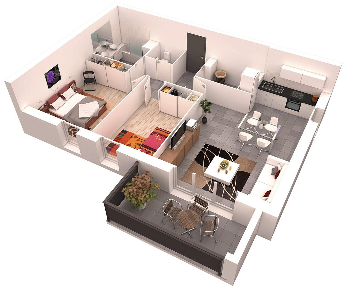 25 More 2 Bedroom Floor Plans