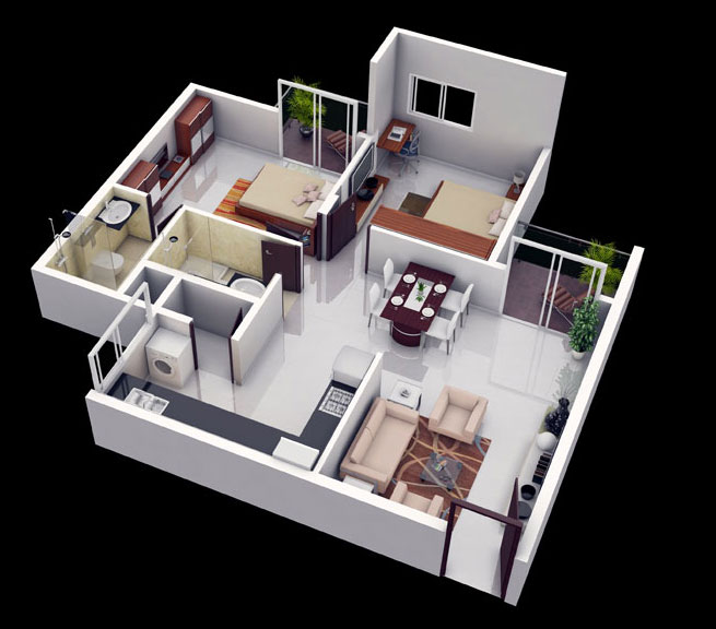 25 More 2 Bedroom Floor Plans