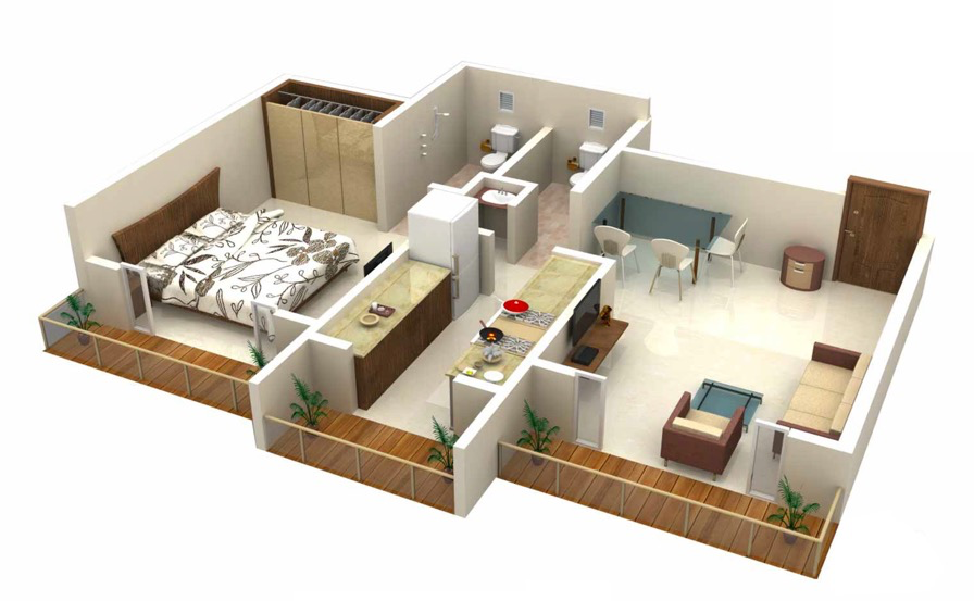 25 One Bedroom House/Apartment PlansInterior Design Ideas.