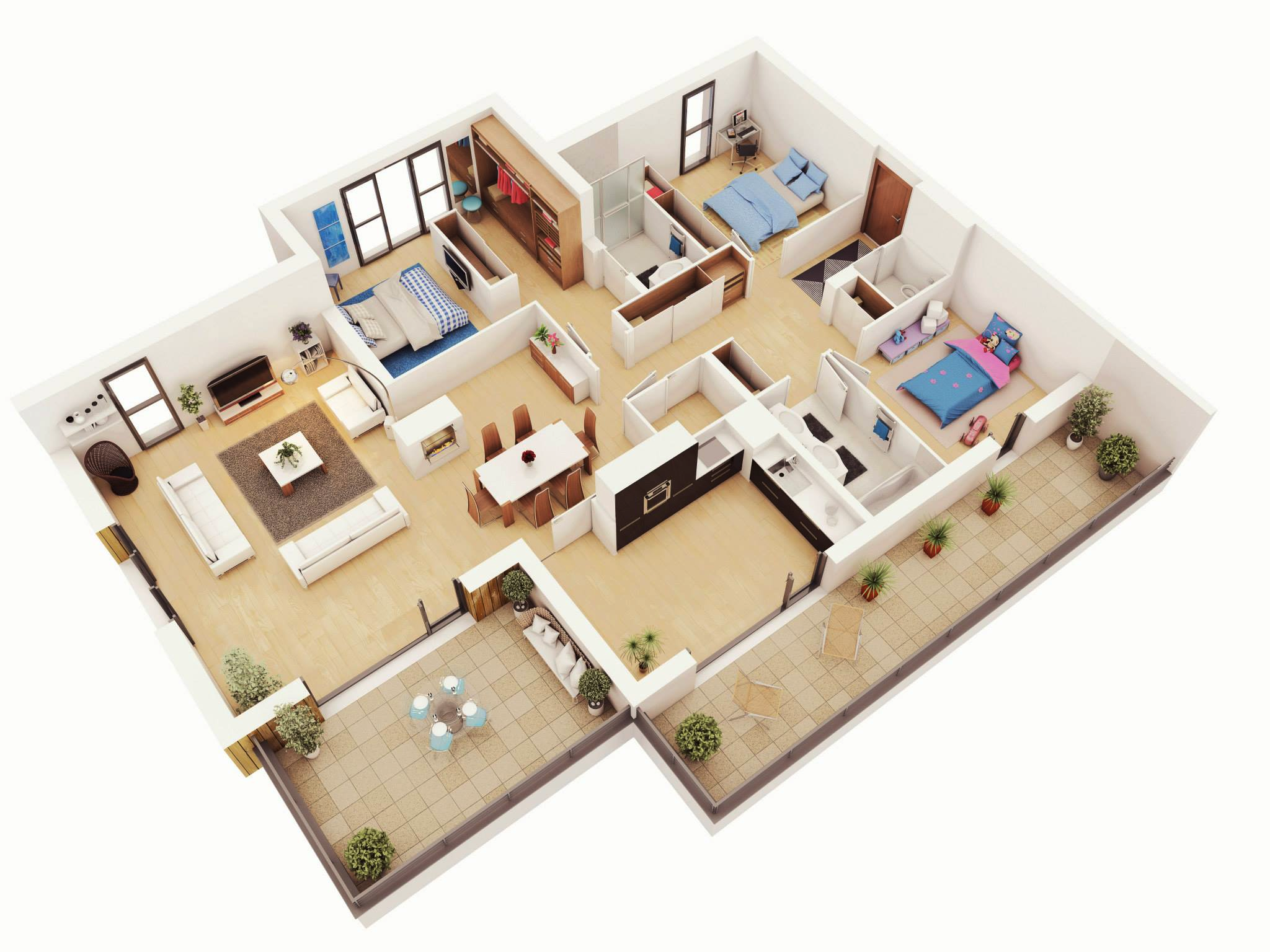 25 More 3 Bedroom Floor Plans