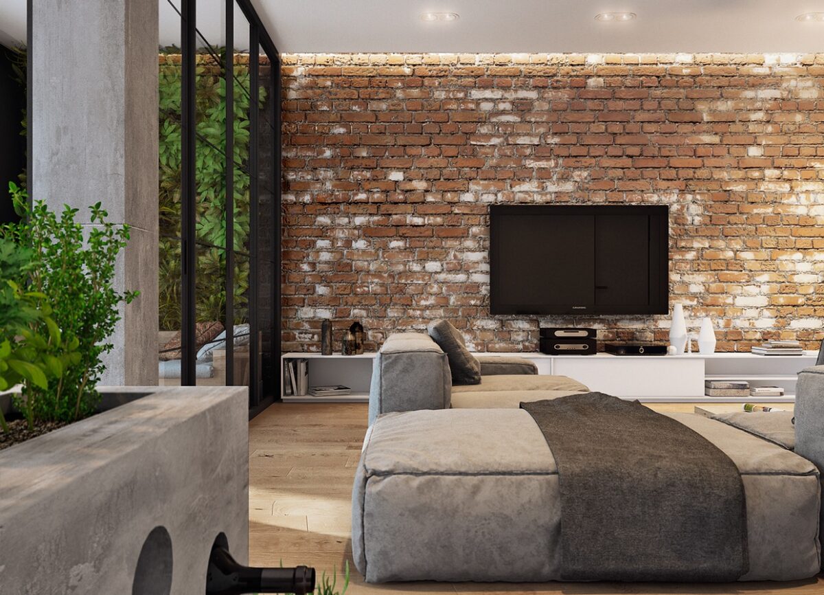 Modern Twist On Exposed Brick