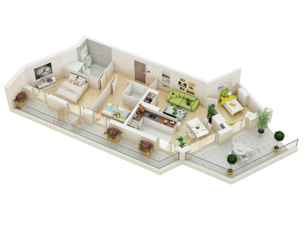 creative-3-bedroom | Interior Design Ideas
