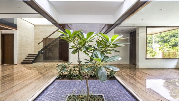 A Sleek, Modern Home with Indian Sensibilities and an Interior Courtyard