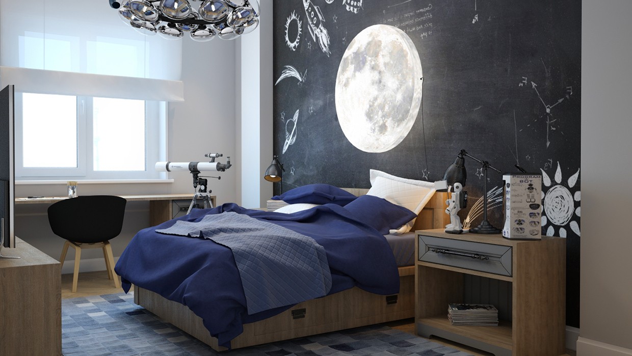 Blue and clearance black bedroom decor