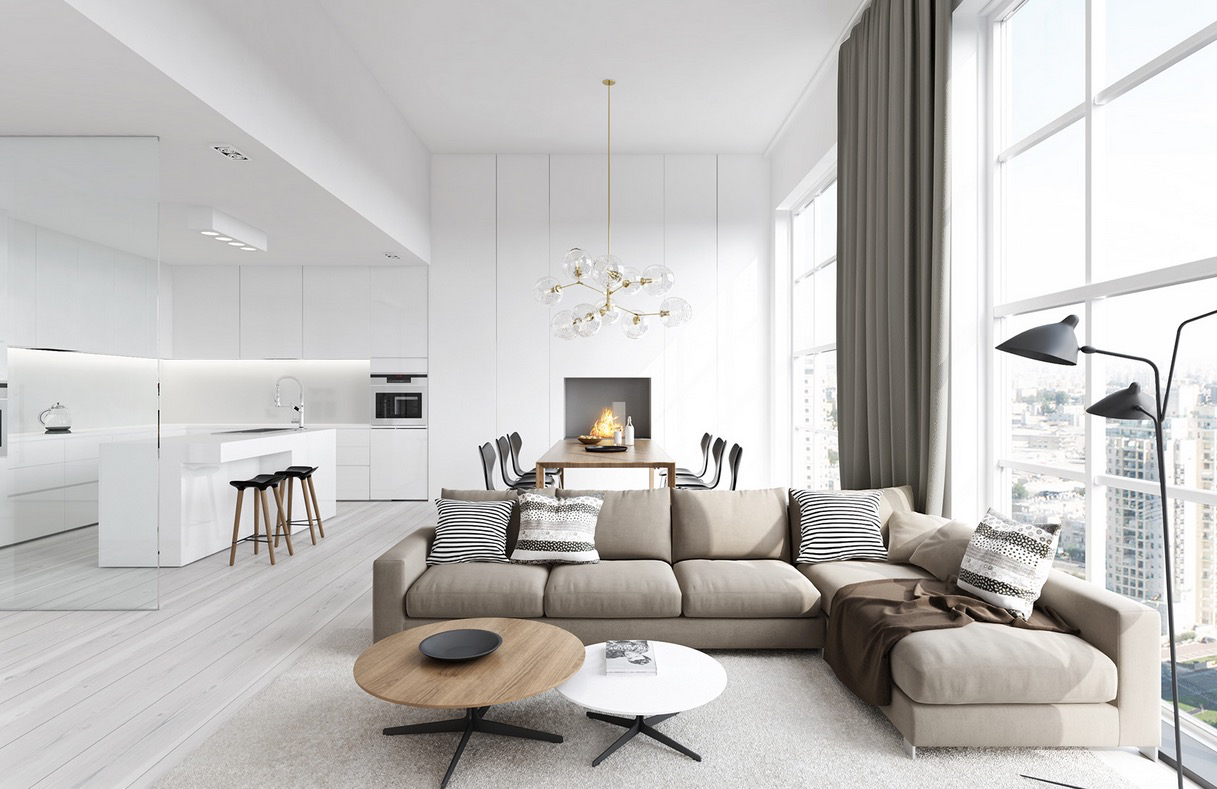 modern townhouse living room