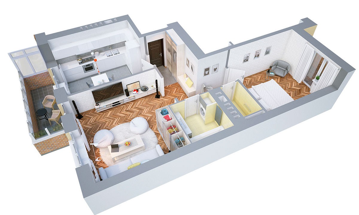 40 More 1 Bedroom Home Floor Plans