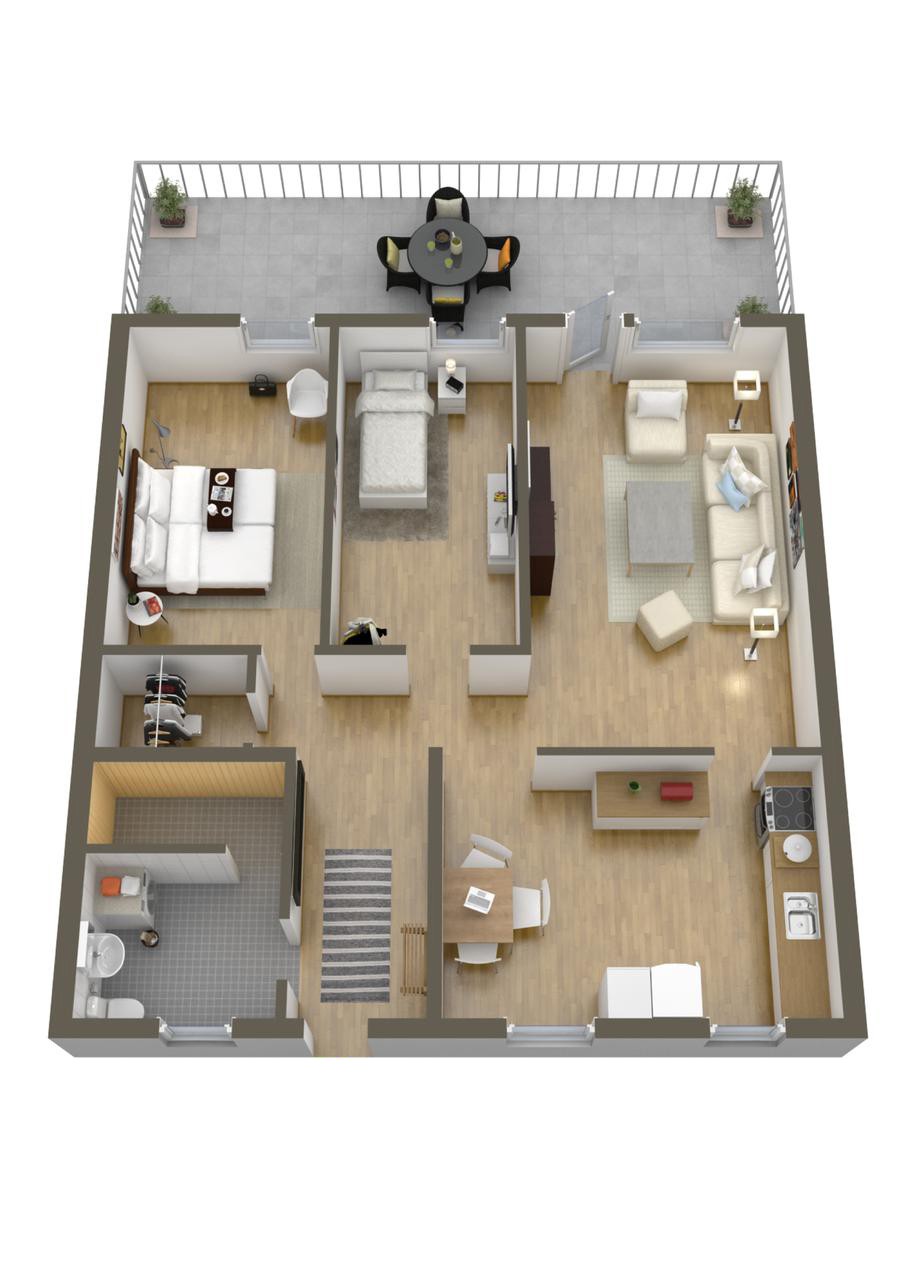 40 More 2 Bedroom Home Floor Plans