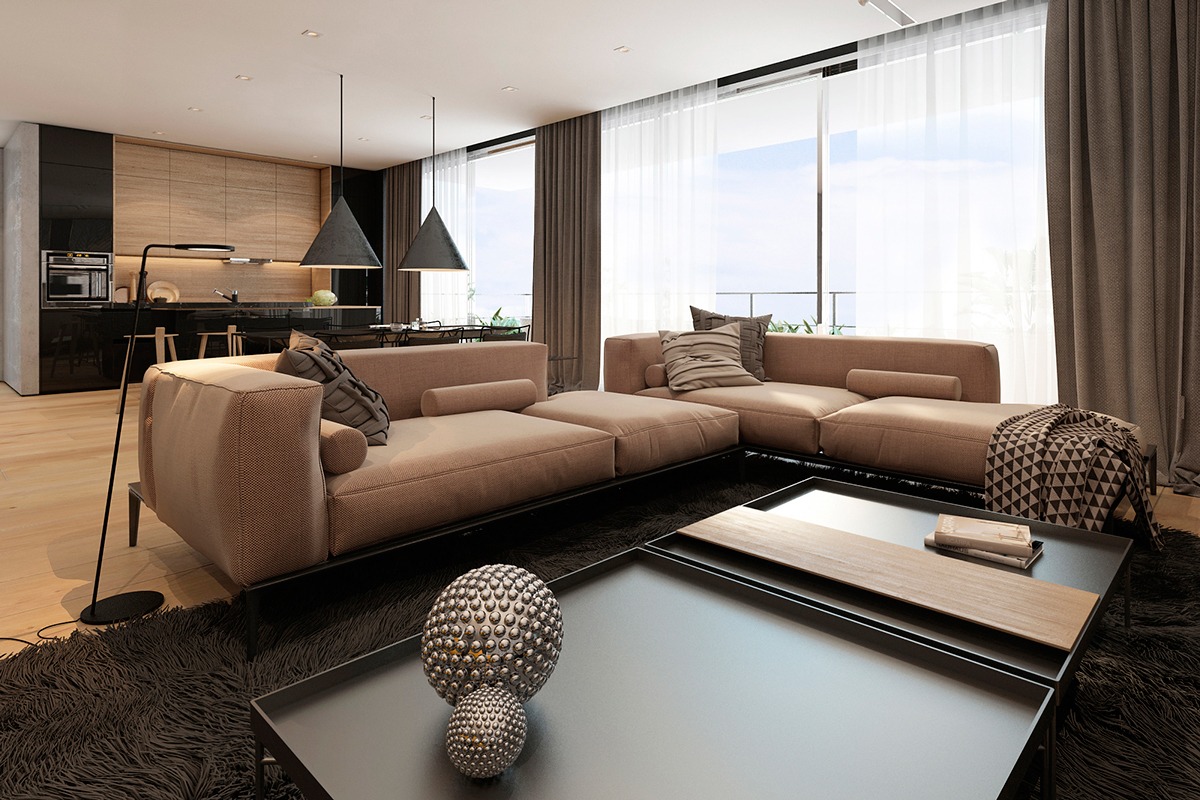 mocha living room | Interior Design Ideas