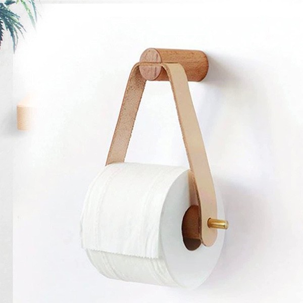 Buy Wood Paper Towel Holder Stand Free Standing Vintage Toilet Bathroom Paper  Towel Roll Hold Industrial Pipe Fitting by Just Green Tech on Dot & Bo