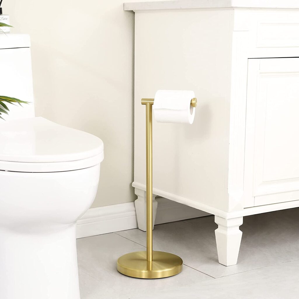 gold toilet paper holder stand Interior Design Ideas