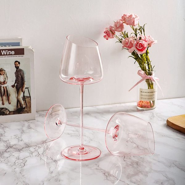Crystal Pink Wine Glasses, 1 Pcs