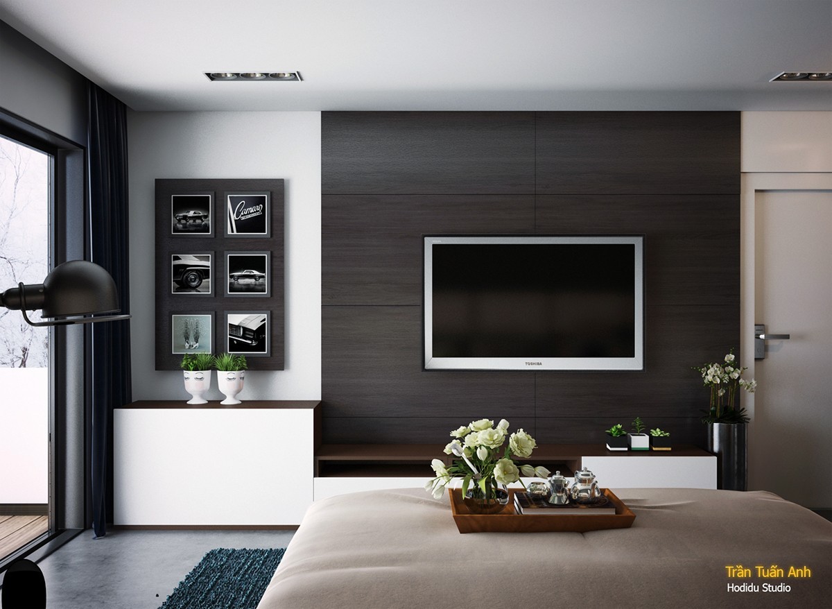 Black panel online wall bedroom