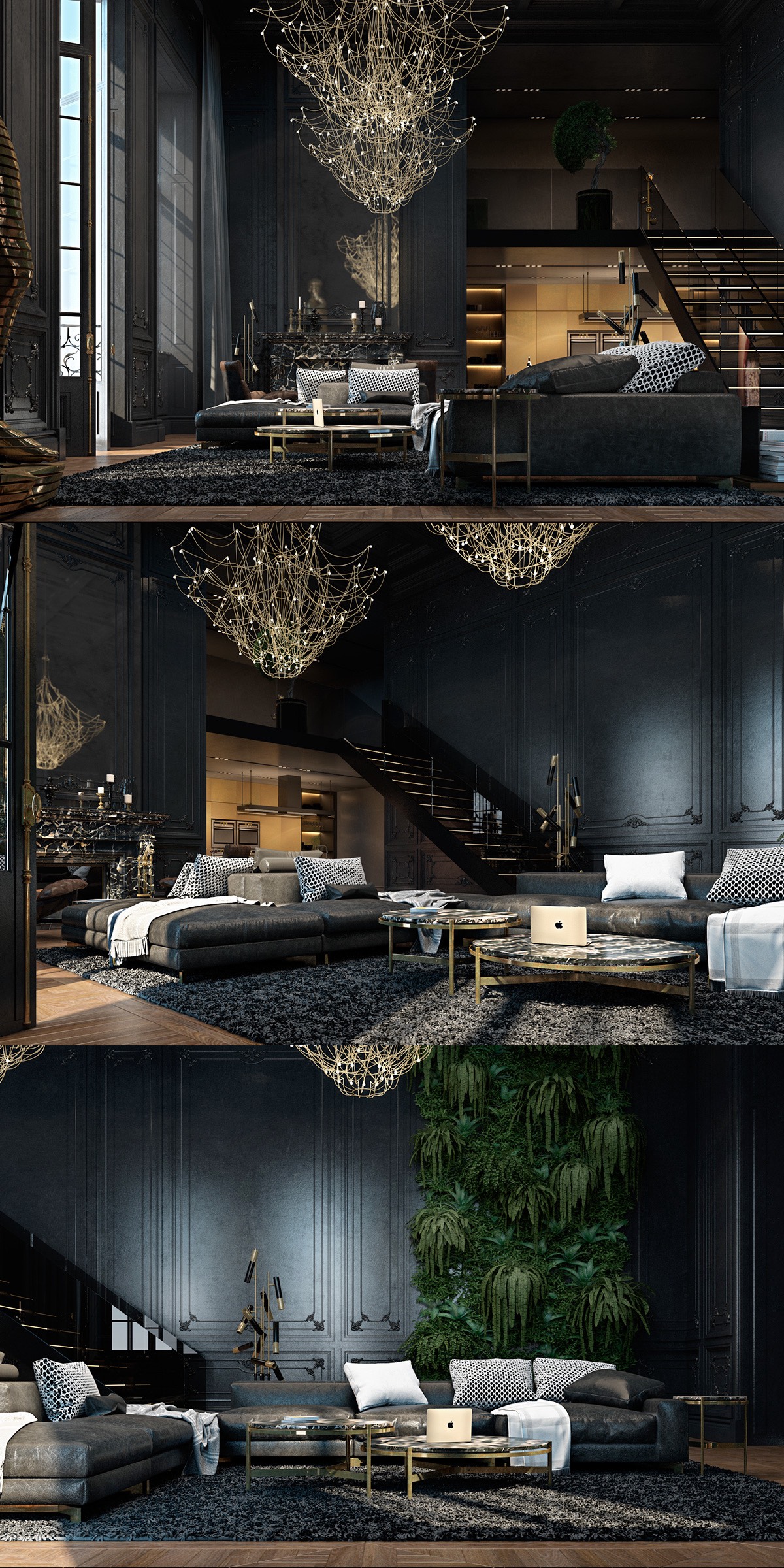 luxurious matte black interior