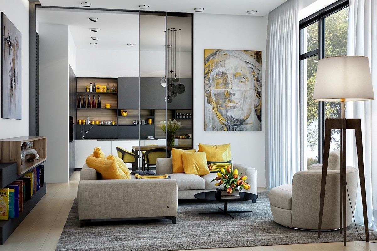 25 Gorgeous Yellow Accent Living Rooms