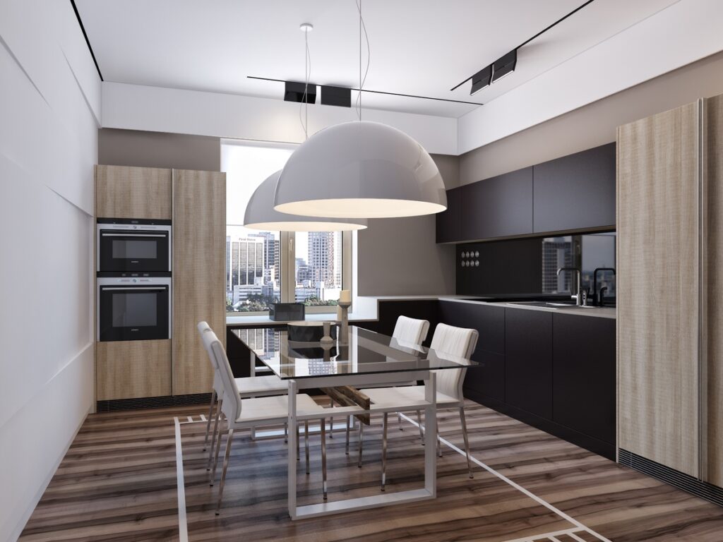 mixed wood dining room design | Interior Design Ideas
