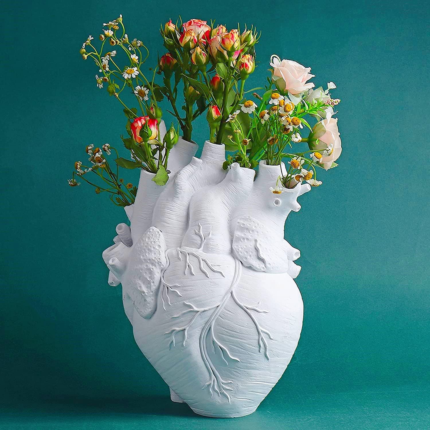 Diamante Glass Flower Vase Amber