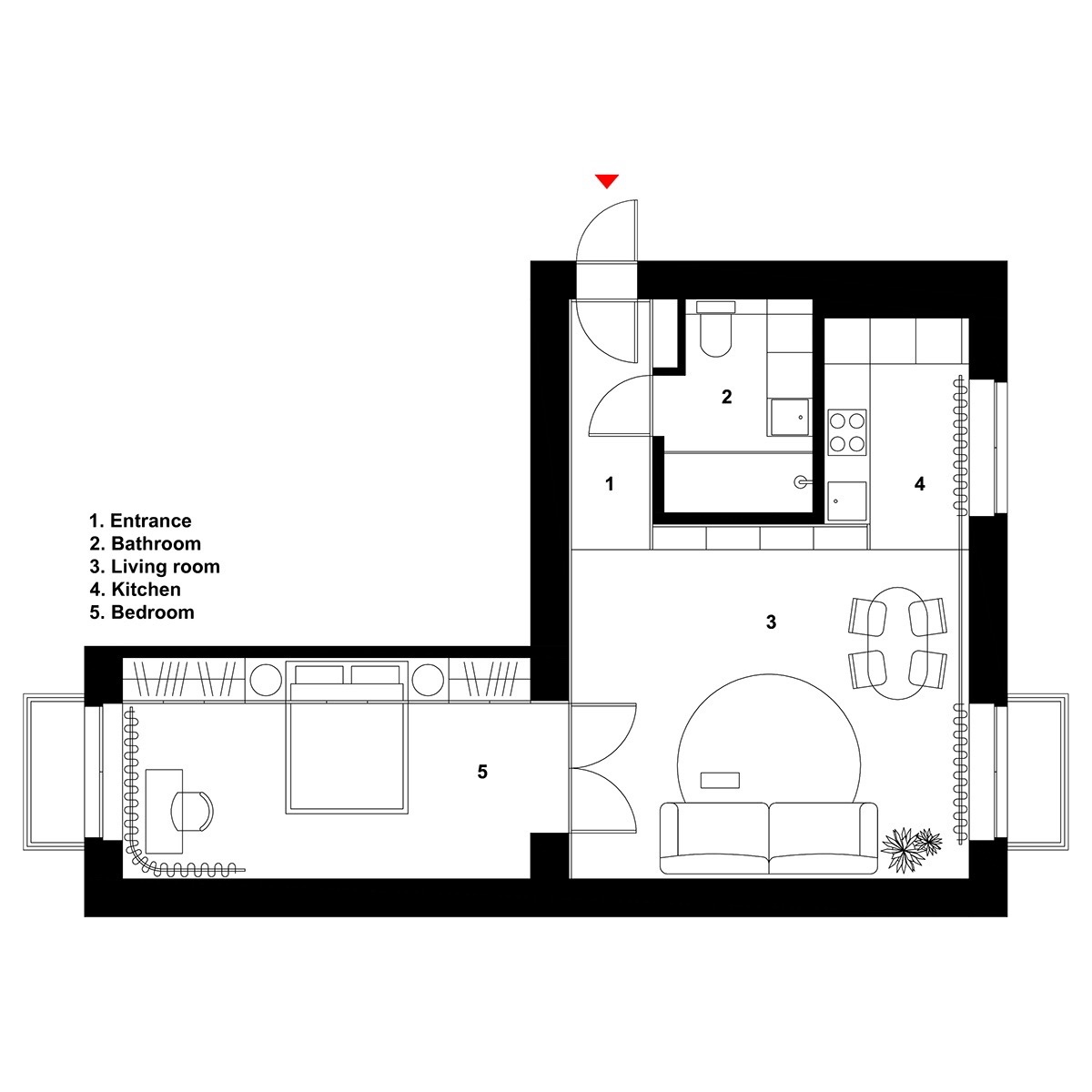 efficient small apartment floor plan | Interior Design Ideas