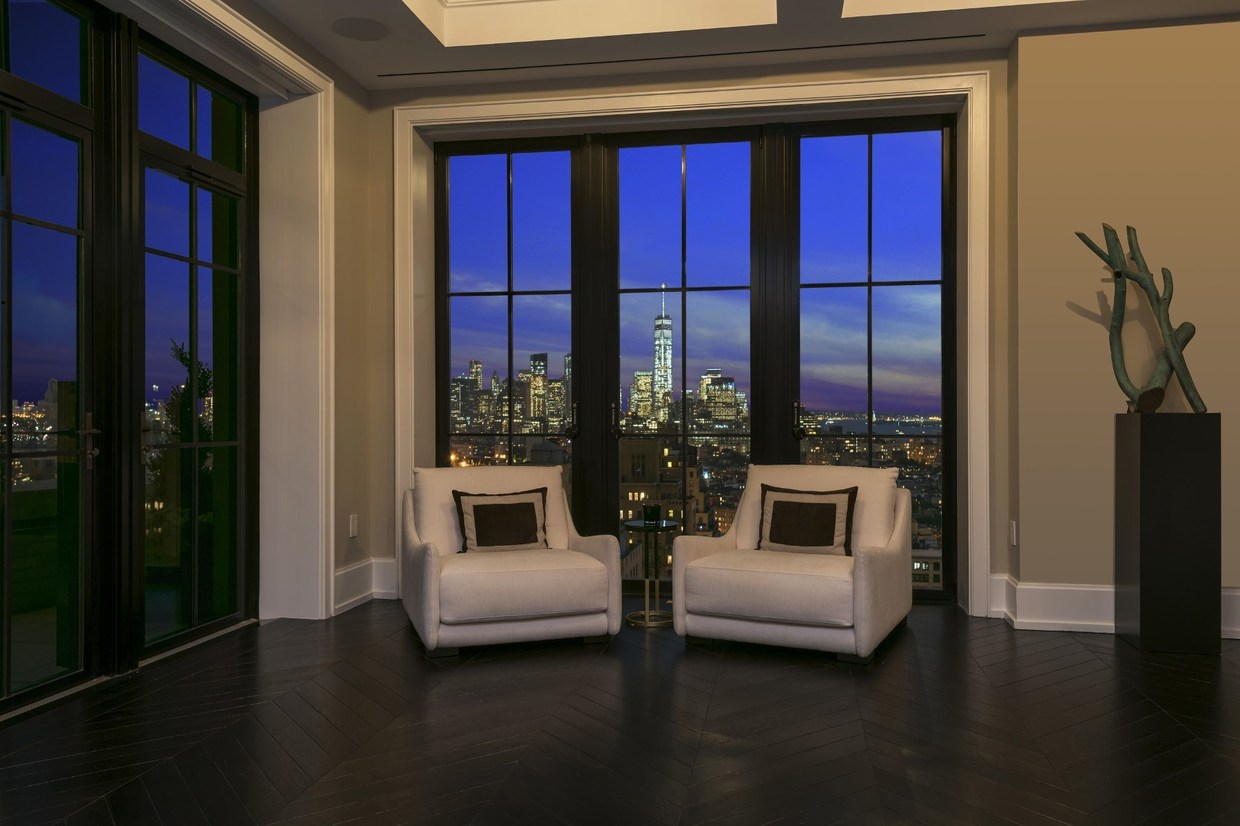 luxury apartment with skyline view