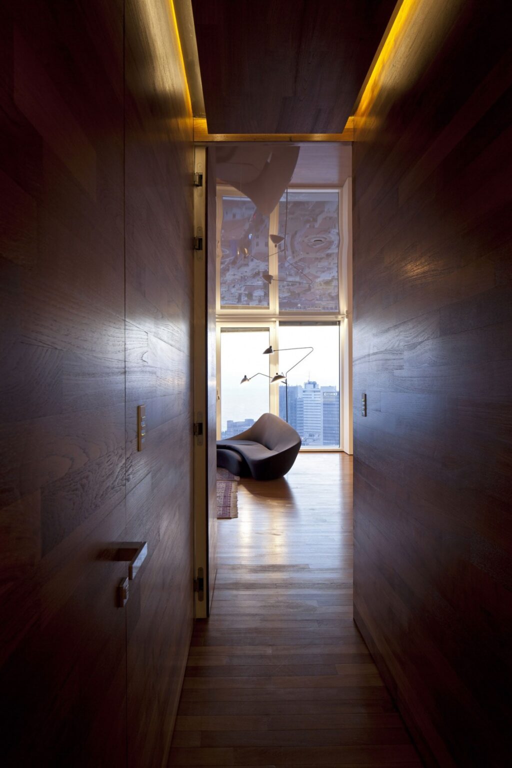 modern dark wood paneling Interior Design Ideas