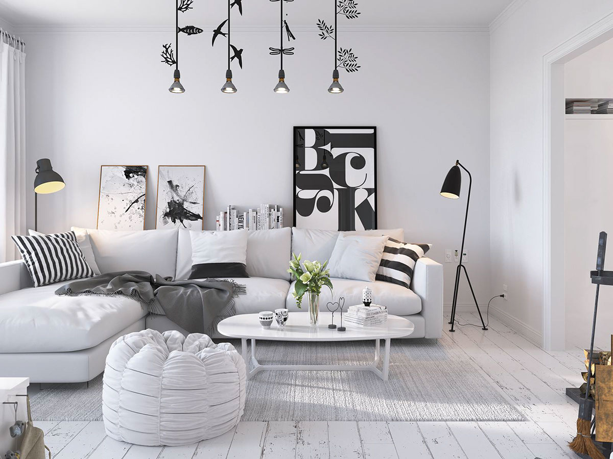 Bright Scandinavian Decor In 3 Small One-Bedroom Apartments