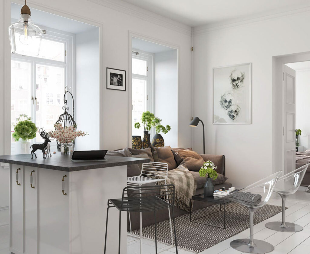 Bright Scandinavian Decor In 3 Small One-Bedroom Apartments