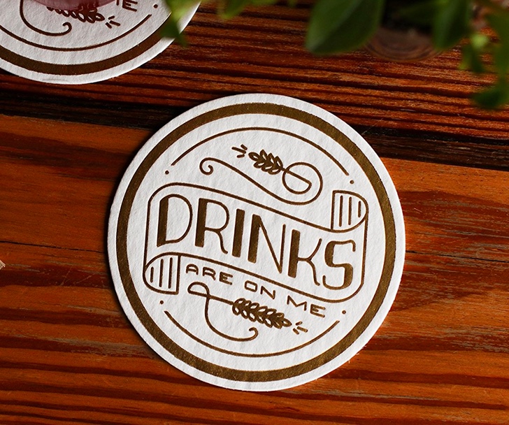 drinks are on me paper drink coasters | Interior Design Ideas