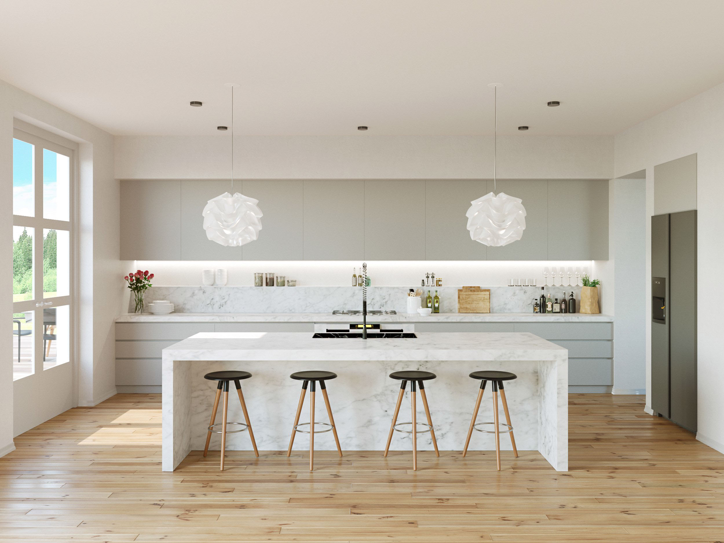 30 Gorgeous Grey And White Kitchens