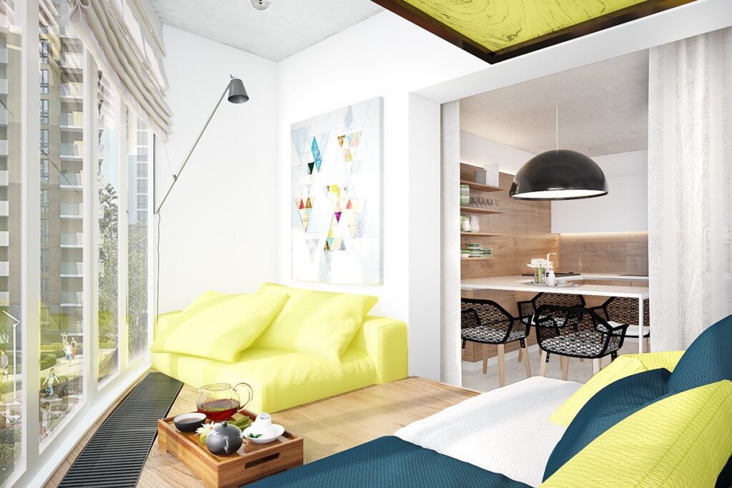 Studio Apartment Bedroom Into Dining | Interior Design Ideas