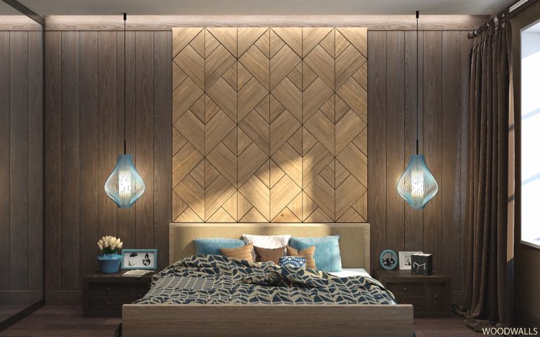 Image showcasing geometric patterned wood on walls | Interior Design Ideas