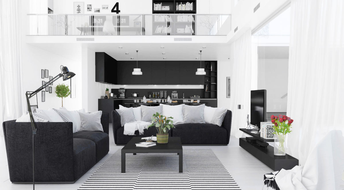 30 black & white living rooms that work their monochrome magic