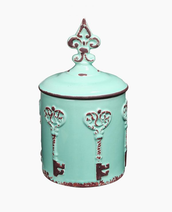 https://www.home-designing.com/wp-content/uploads/2017/03/turquoise-with-fleur-de-lis-novelty-cookie-jars-600x737.jpg