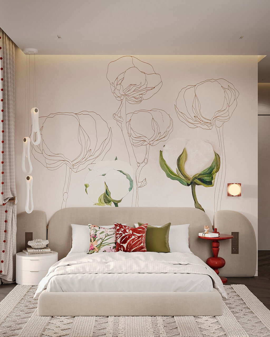 Modern Floral Bedroom Ideas