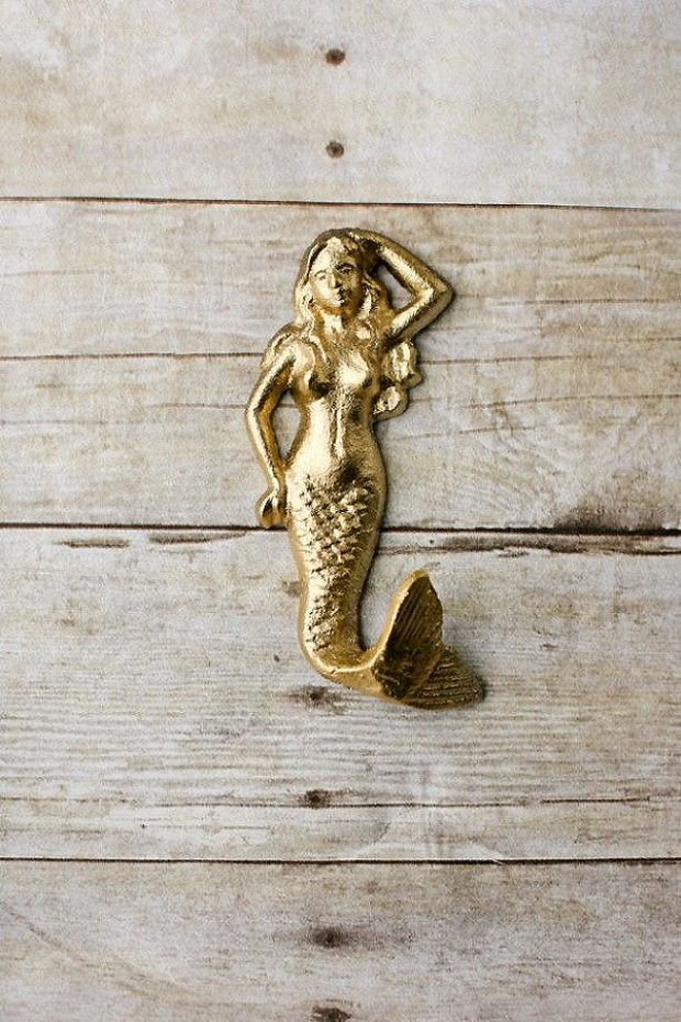 gold mermaid wall hook Interior Design Ideas