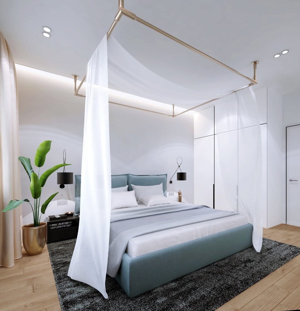 green and brass bedroom design theme Interior Design Ideas