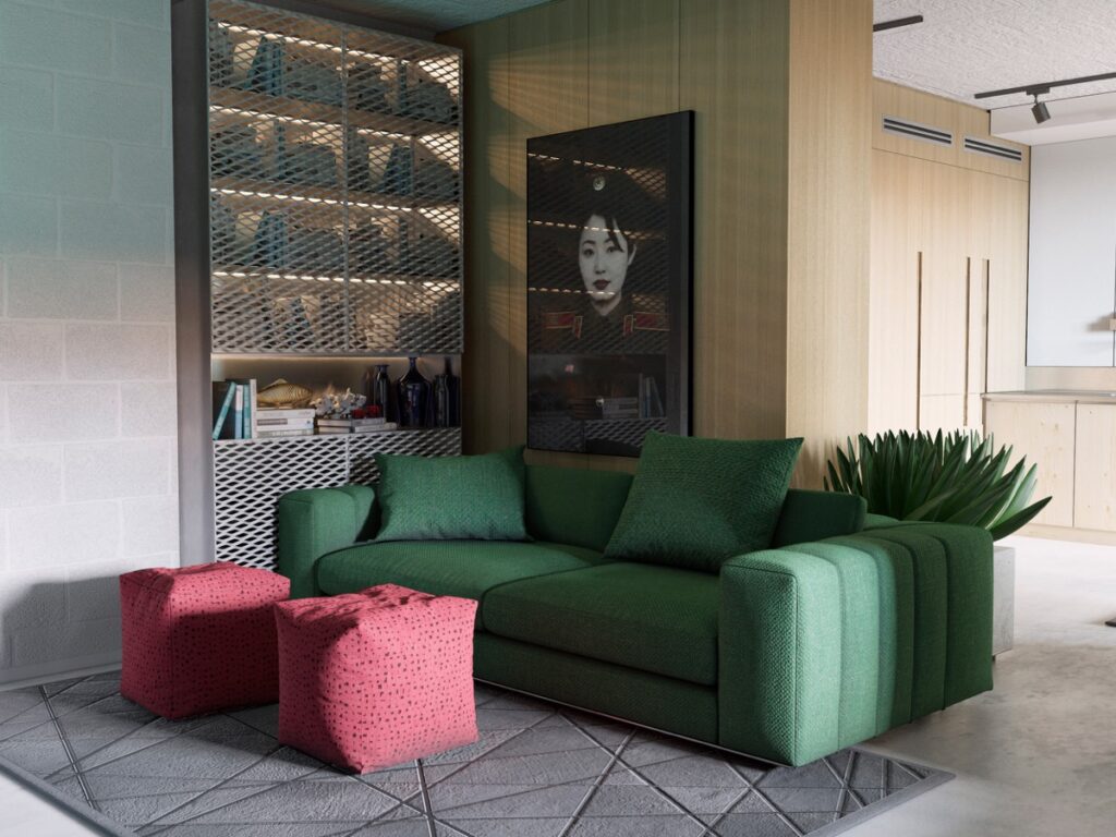 green sofa Interior Design Ideas