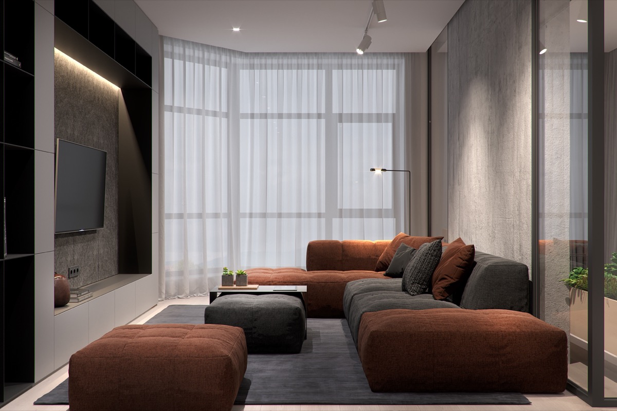 Rust Color Sofa Interior Design Ideas
