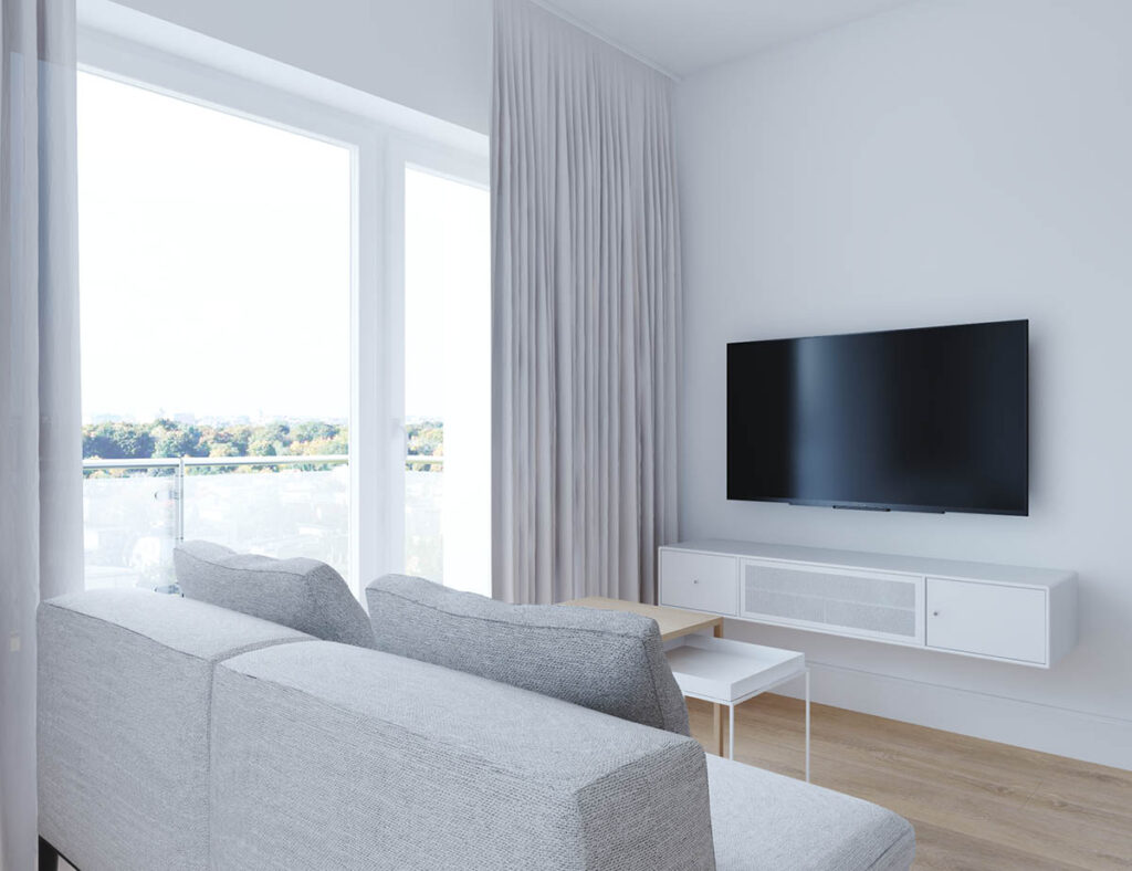 studio apartment media center ideas Interior Design Ideas